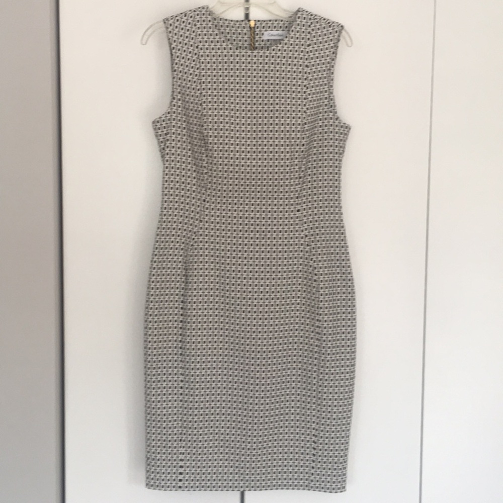 Calvin Klein black&white square design dress nwot8